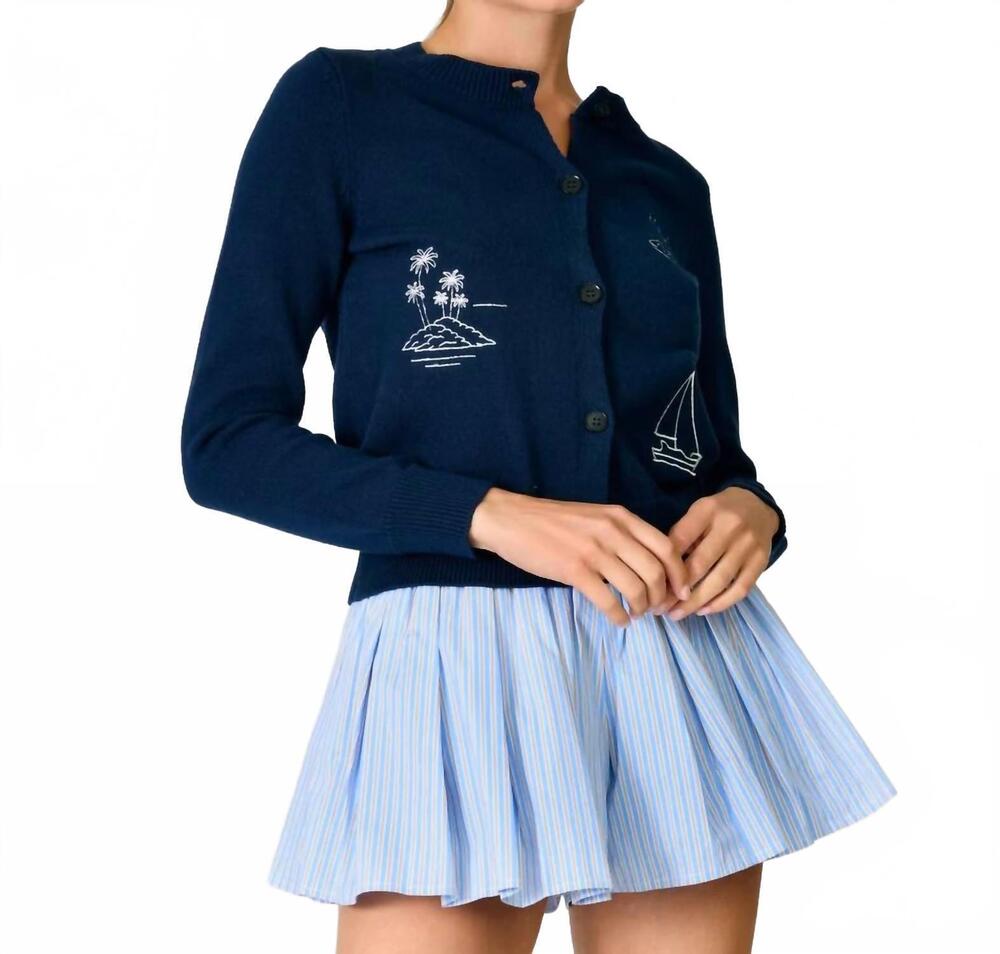 NEW LINE AND DOT mooring cardigan in navy